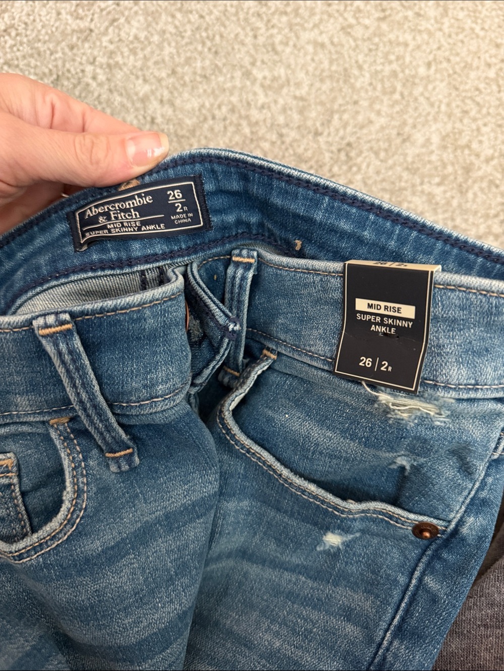 Abercrombie & Fitch Blue Super Skinny Ankle Jeans